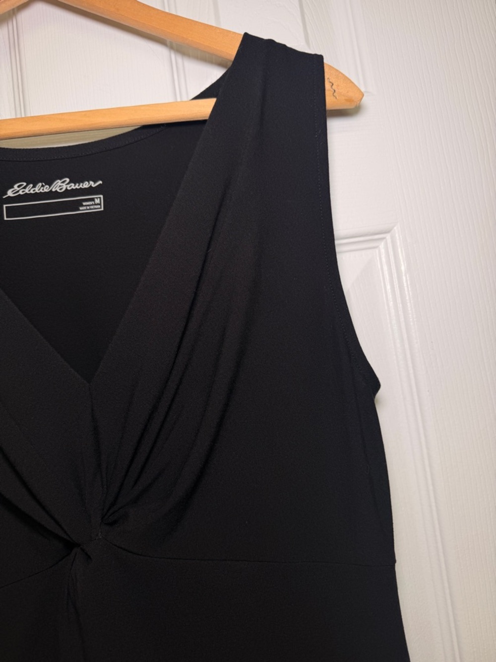 Eddie Bauer Travex Aster Knot Dress M Black Active Travel UPF50 Outdoor Hiking - Picture 3 of 9